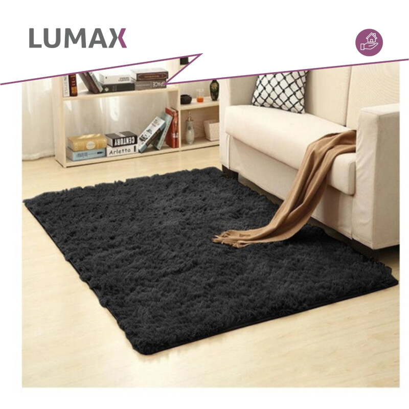 Alfombra Peluda Lumax Shaggy 1.5 X 2.0 Mts Negro