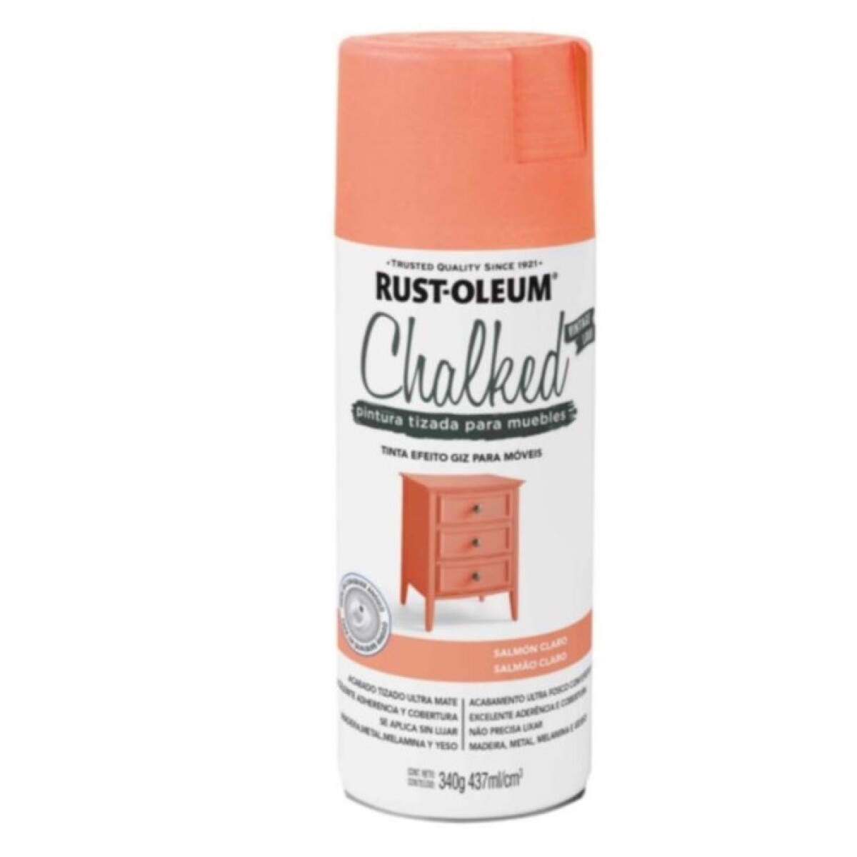 Esmalte Aerosol Tizado 340Gr - Blanco Lino Rust Oleum - Salmon Claro Rust Oleum 