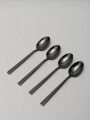 Cuchara Asher Set 4un. Negro Brillante Color Unico