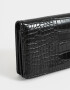Billetera Billetera Efecto Croco Negro - Negro