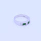 Anillo medio sin fin oro 18k blanco engarce carril con esmeraldas y brillantes Anillo medio sin fin oro 18k blanco engarce carril con esmeraldas y brillantes