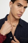 COLLAR LARGO BAÑADO EN ORO 18K CON MOSQUETON ENTRELAZADO Colgante