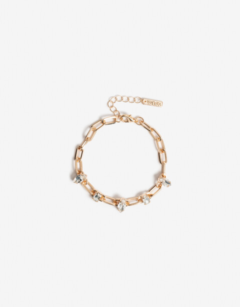 Pulseras Flexibles Strass Pulsera Flexible Metal Strass - Dorado
