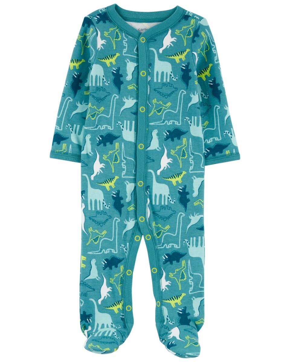 Pijama una pieza de algodón con pie diseño dinosaurios 