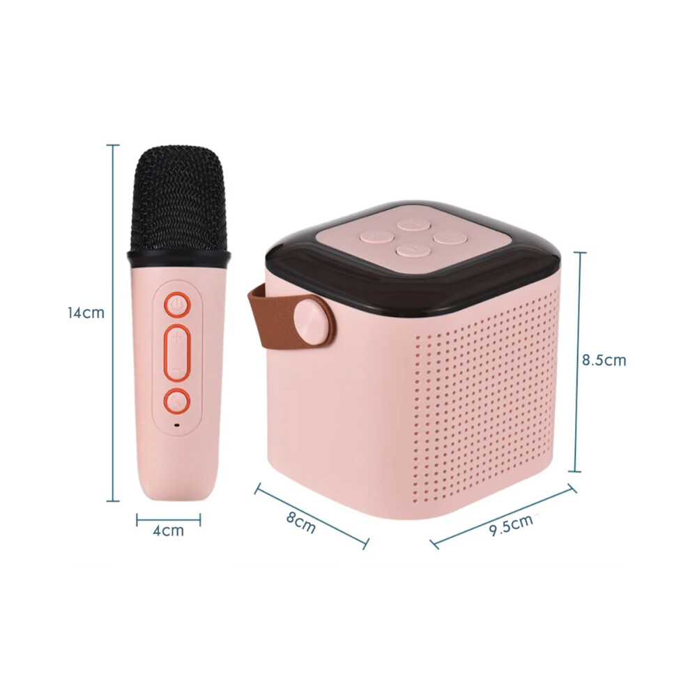 Mini Parlante Inalambrico Con 2 Microfonos Celeste