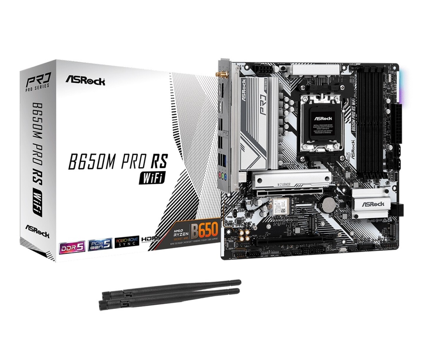 PLACA MADRE ASROCK B650M PRO RS AM5 WIFI 