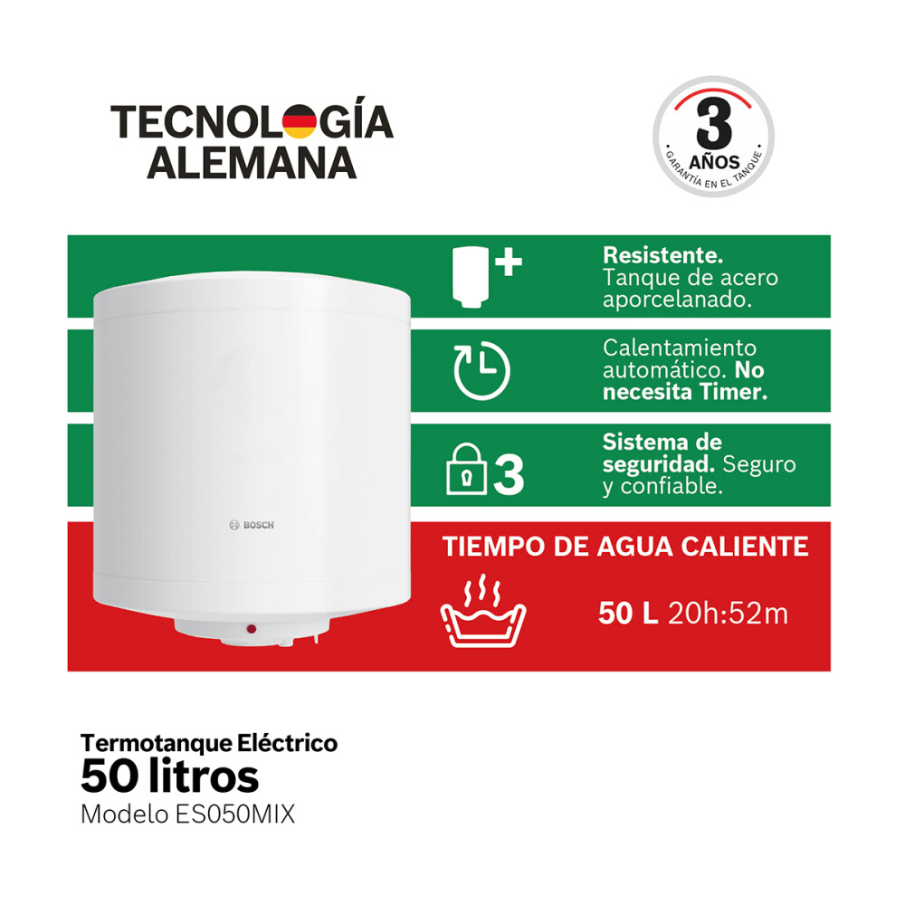 Termotanque eléctrico Bosch ES050M1X 50 L Termotanque eléctrico Bosch ES050M1X 50 L