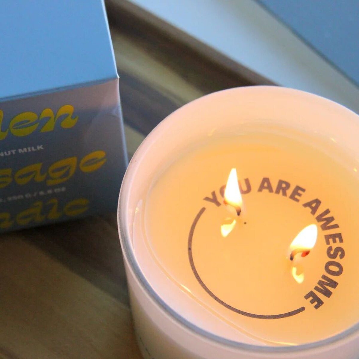 Vela Aromatica 250g Mensaje Oculto - Matcha Coconut Milk 