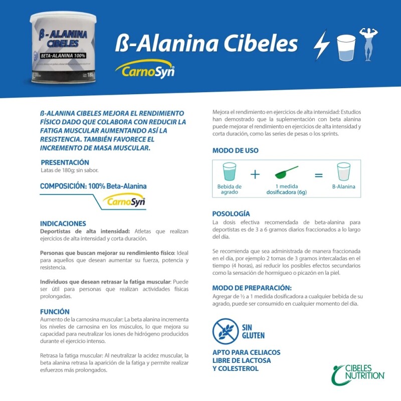 B-alanina Cibeles 180 Grs. B-alanina Cibeles 180 Grs.