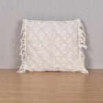 Almohadón Deco Tejido 45 x 45 Punto Macrame Crudo