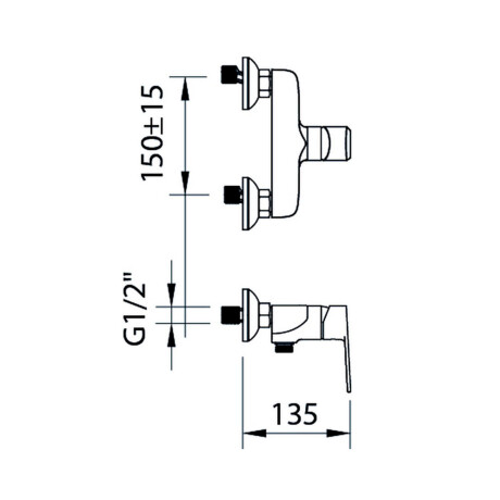 GRIFERIA DE DUCHA EXTERNA MONOCOMANDO CROMO CLEVER AGORA 000