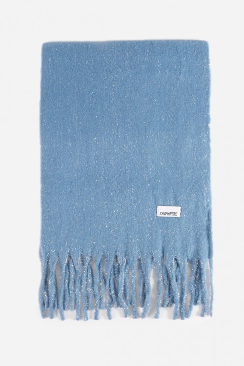 Bufanda lisa lurex celeste