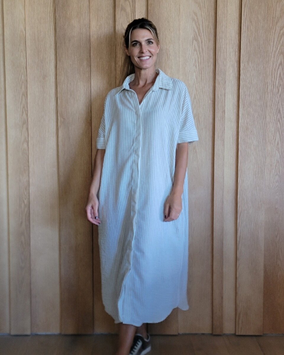 Túnica Costa - Lino Raya Beige 