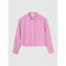 V-LS CROPPED LINEN SHIRT SUGAR PINK