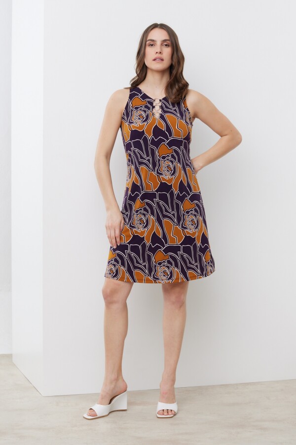 Vestido Det Aros Met AZUL/MULTI