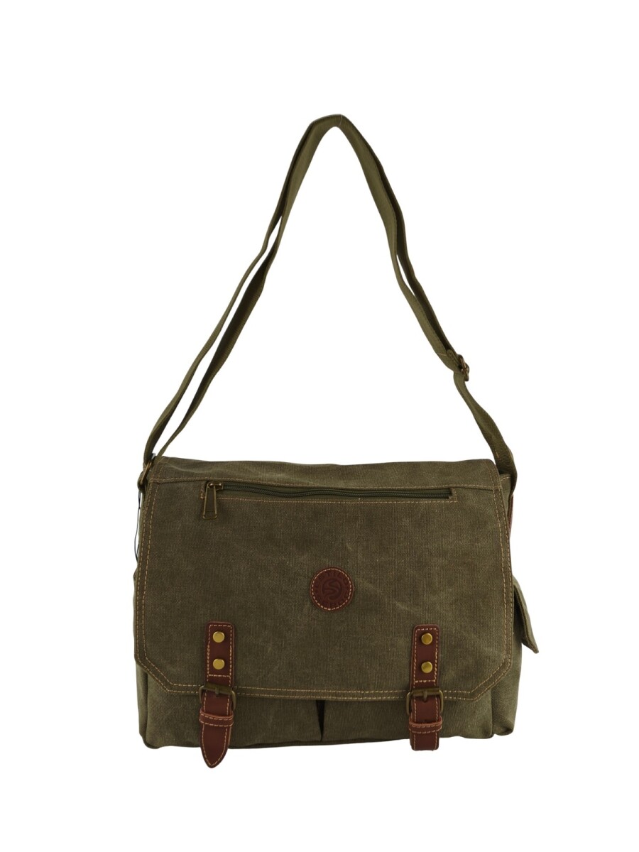 Bolso mensajero de lona - Verde 