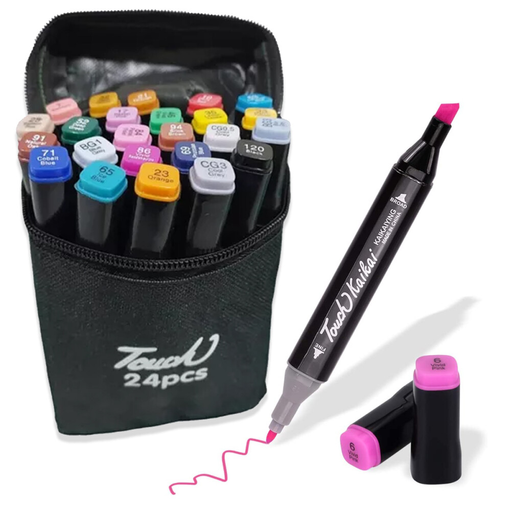 Set De Marcadores Drypens x24 Doble Punta Set De Marcadores Drypens x24 Doble Punta