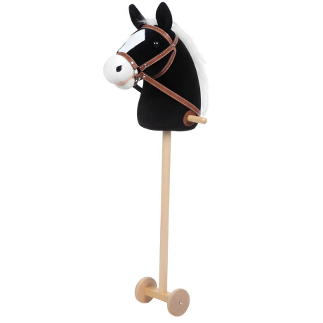 Peluche Cabeza De Caballo Palo Ruedas Niños N1 Negro