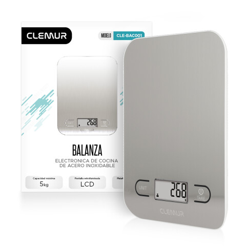 Balanza Digital de Cocina IMBACK con Precisión 1g a 5kg, Acero Inoxidable Color Plateado Balanza Digital de Cocina IMBACK con Precisión 1g a 5kg, Acero Inoxidable Color Plateado