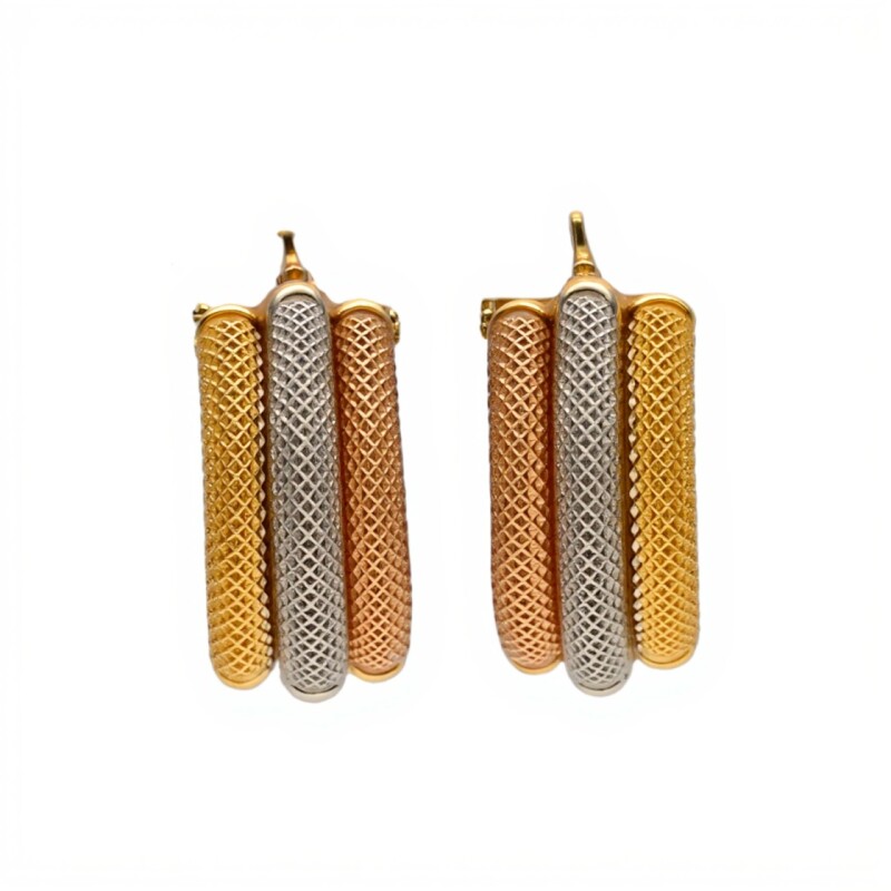 Caravanas aros de oro serpentina 3 líneas- Oro bajo - Sin piedra- CA8025 sinpiedra