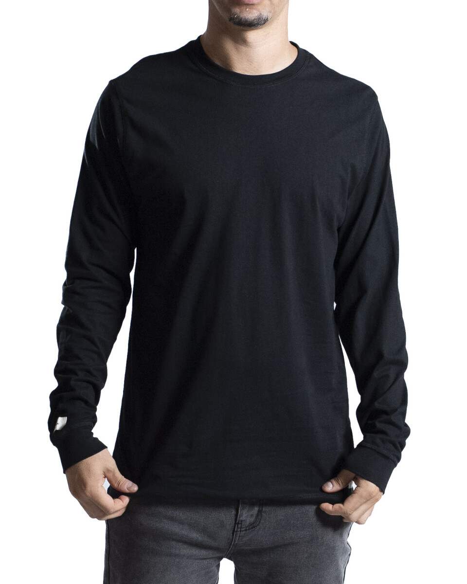 Remera Manga Larga Algodón - Negro 