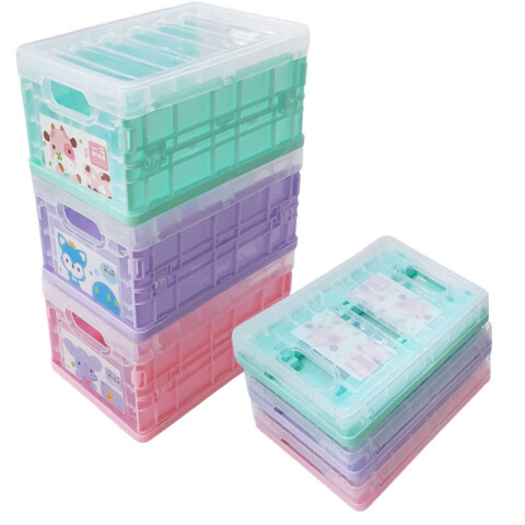 Canasto organizador plegable c/ tapa Canasto Organizador Plegable C/ Tapa