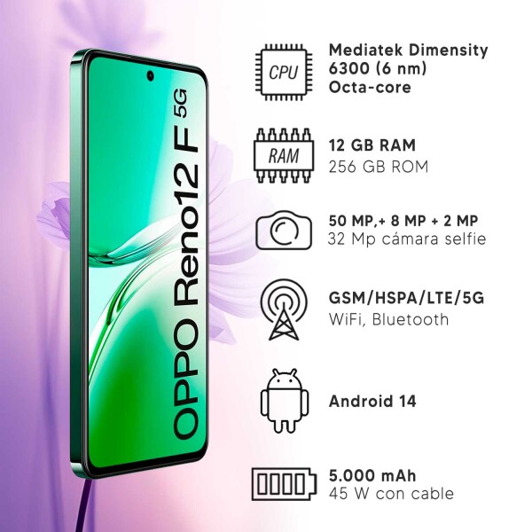 Oppo Reno12f 12/256gb 5g + Regalo VERDE