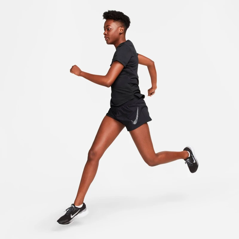Short Nike One Dri-Fit Swoosh de Mujer Negro