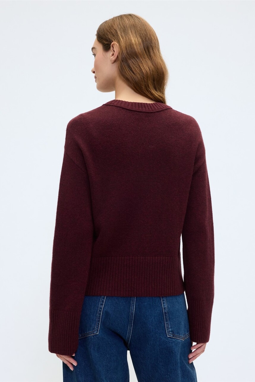 Buzo Cashsoft Mujer Deep Rouge Heather