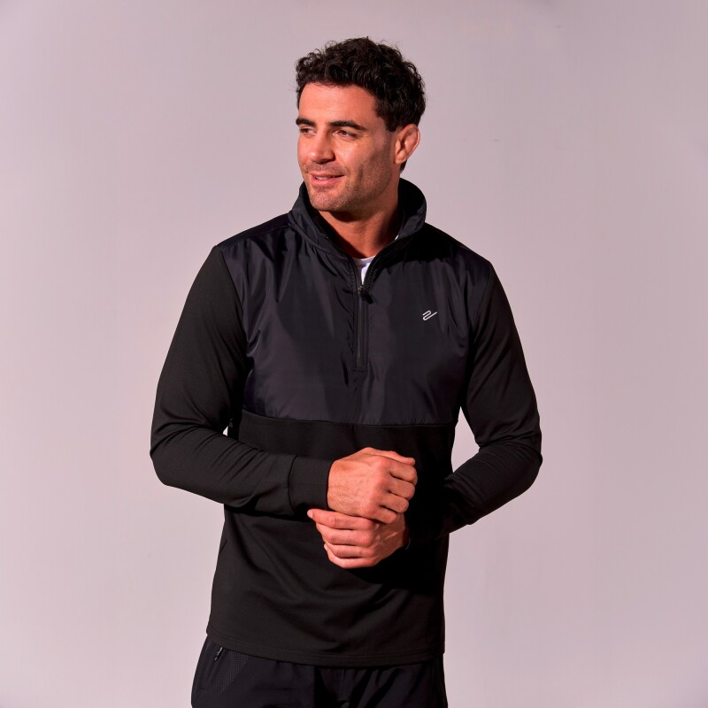 Abrigo Sweat 1/4 Zipper Louis de Hombre Negro