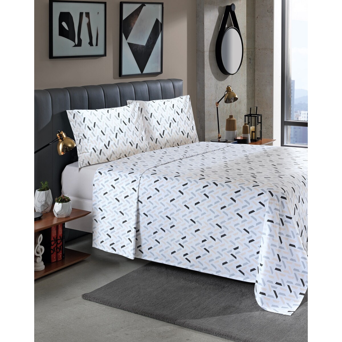 Juego de sábanas Dohler 23226 Queen Size 130 hilos 100% algodón 
