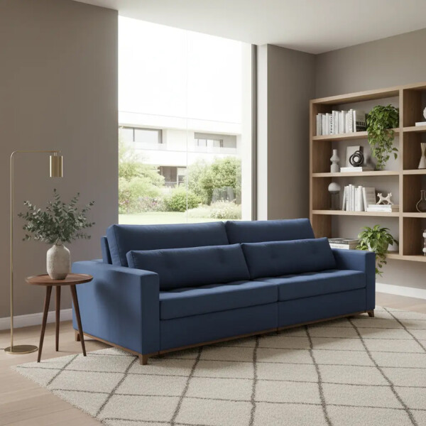 Sofá Sillón Qatar 4 Cuerpos Living SOFA QATAR 4 CUERPOS AZUL
