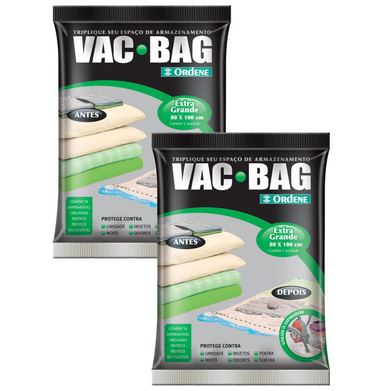 Set x2 Vac bag extra grande TRANSPARENTE