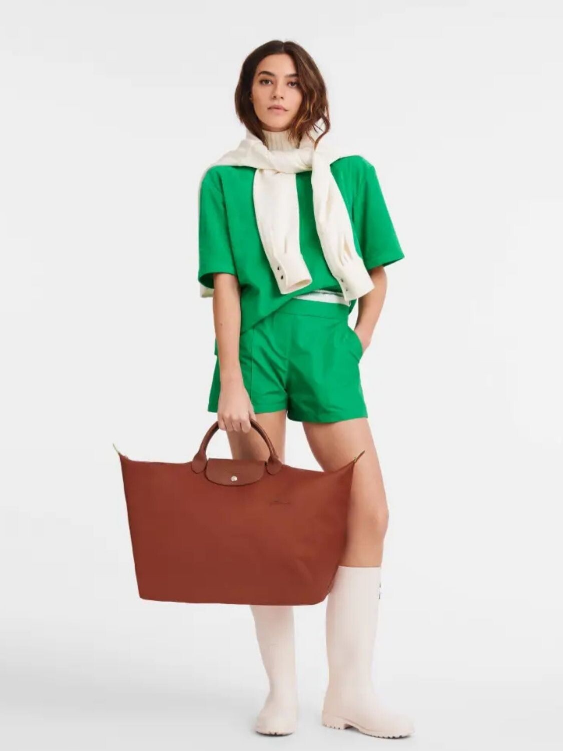 LONGCHAMP - Tote Bag Le Pliage Green L Azul Oscuro