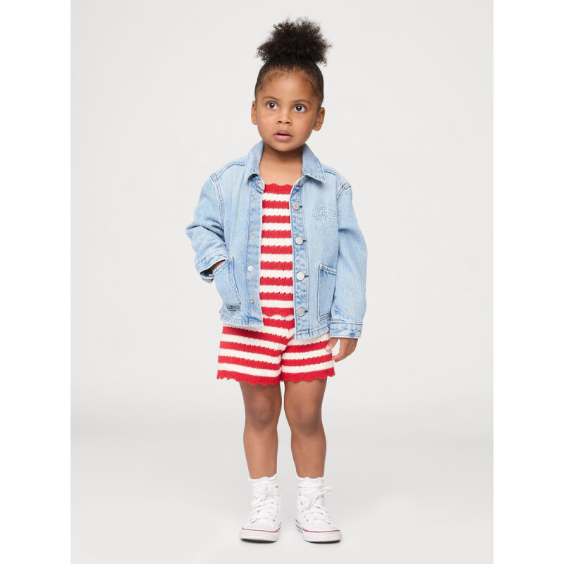 CROCHET STRIPE SHORTS TOMATO SAUCE