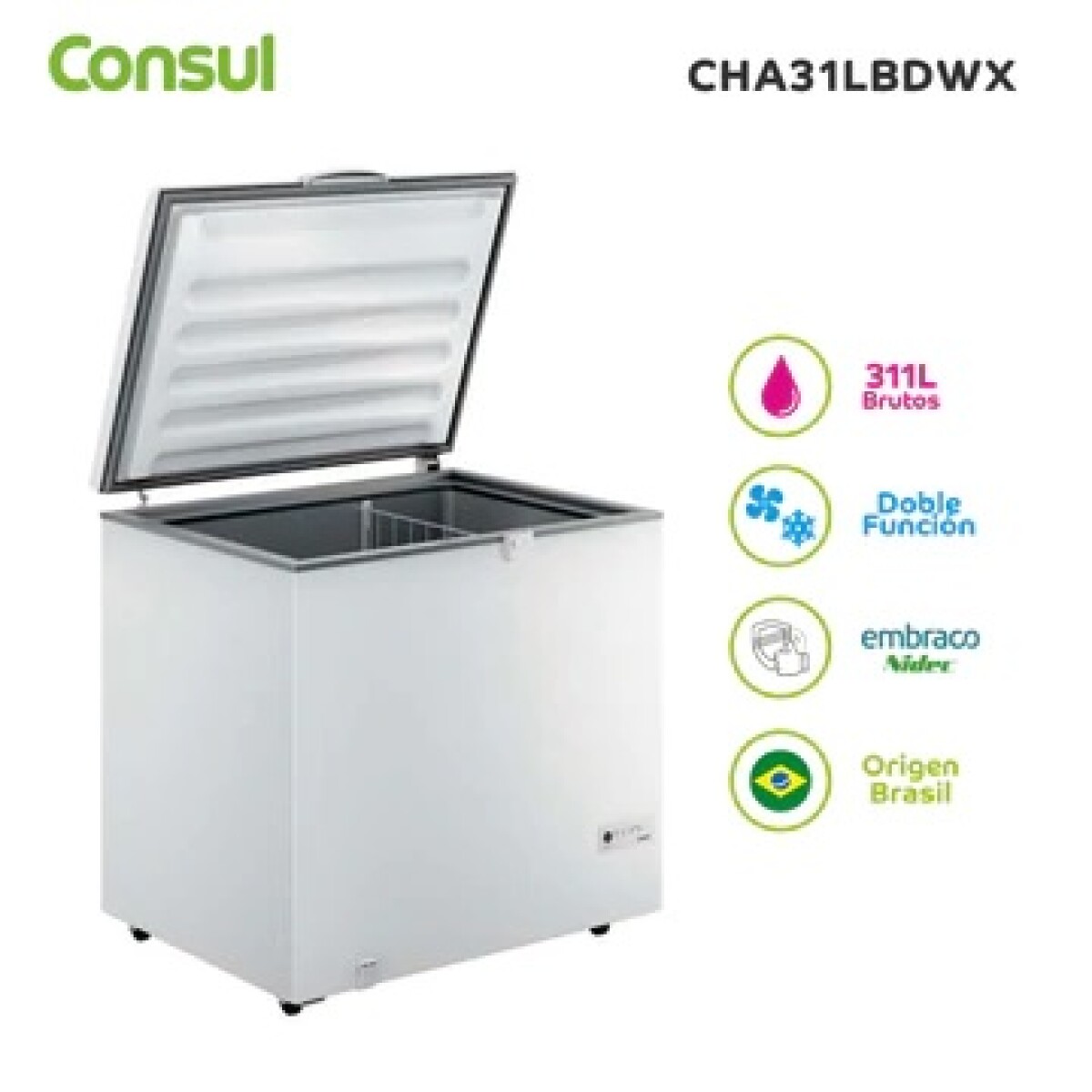 Freezer Horizontal De 311 Lts. Consul Cha31lbdwx 