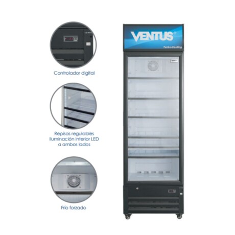Heladera exhibidor vertical puerta vidrio 360lts Heladera exhibidor vertical puerta vidrio 360lts