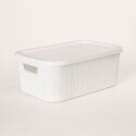 CAJA ORGANIZADORA SIMIL RATTAN 7LTS BLANCA Blanco