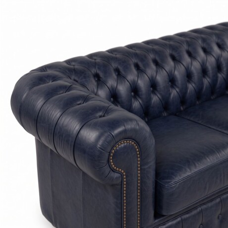 Sofá Chesterfield Novo - Cuero Básico - 2 cuerpos Negro - (Preventa)