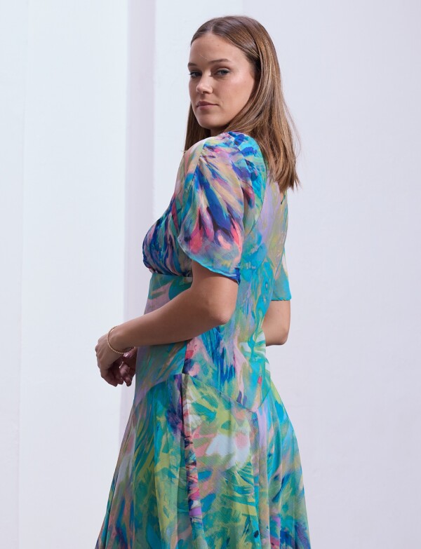 Vestido Gasa VERDE/MULTI
