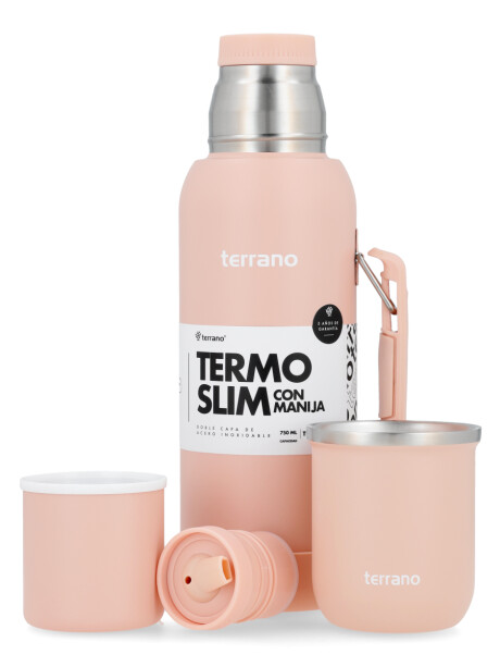 Kit Termo 750ML Con Base De Silicona + Mate Sicilia Rosado