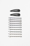 Set de horquillas y clips negro