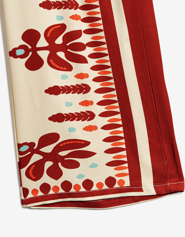 Bottoms Pantalón Estampado Bohemio - Combinacion Bicolor