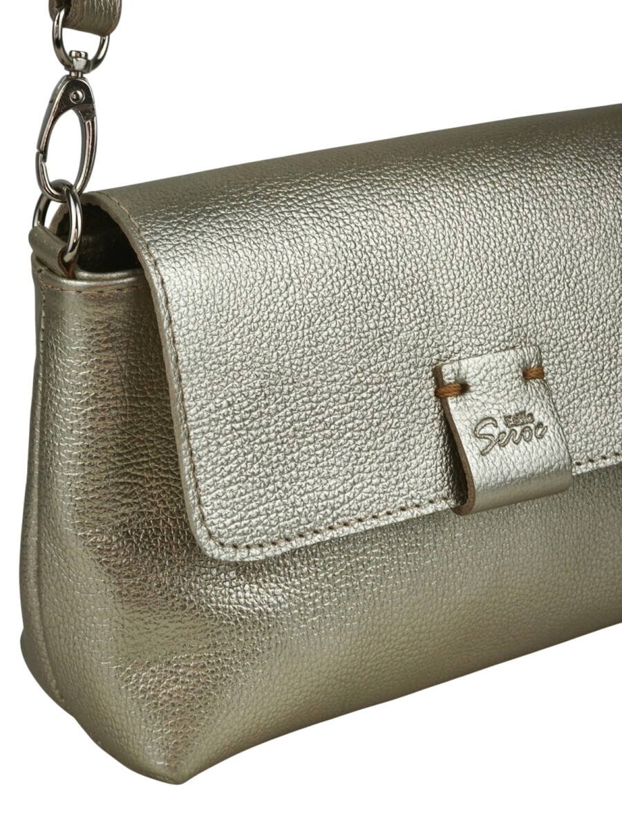 Morral con solapa chico - Champagne 