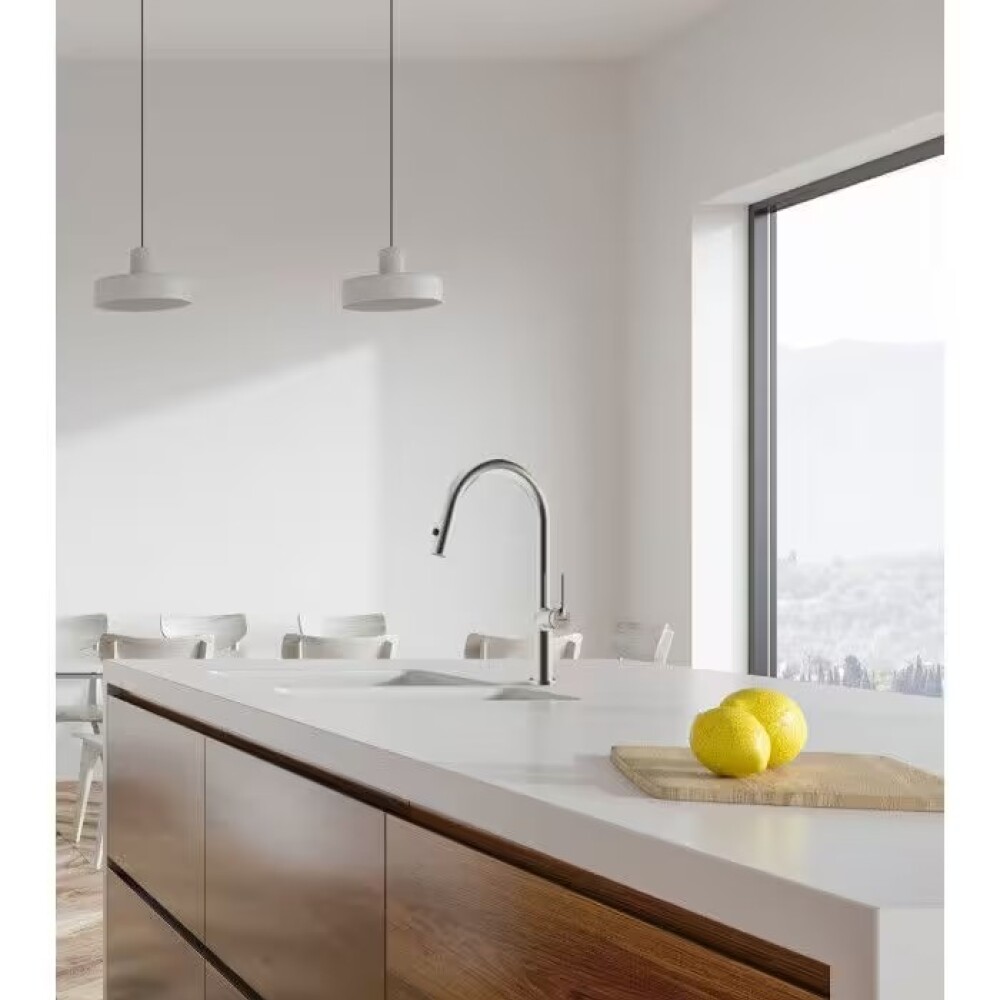 Grifería de Cocina Monocomando de mesada Eon Curvo Extensible Satinado Grifería De Cocina Monocomando De Mesada Eon Curvo Extensible Satinado