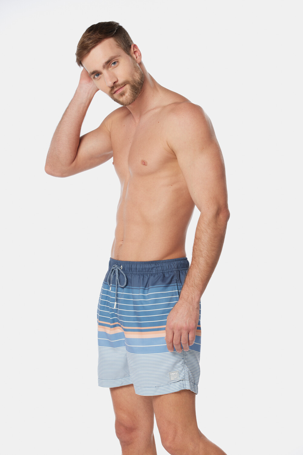 SHORT DE BAÑO RAYADO Azul