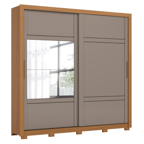 ROPERO SINTRA 2 PUERTAS 4 CAJONES INTERNOS CON ESPEJO GUARDARROPA CLOSET ARMARIO CANELA