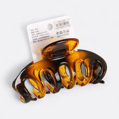Pinza Para Cabello Grande Marrón