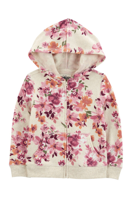 Campera de algodón con felpa, diseño floral Campera de algodón con felpa, diseño floral