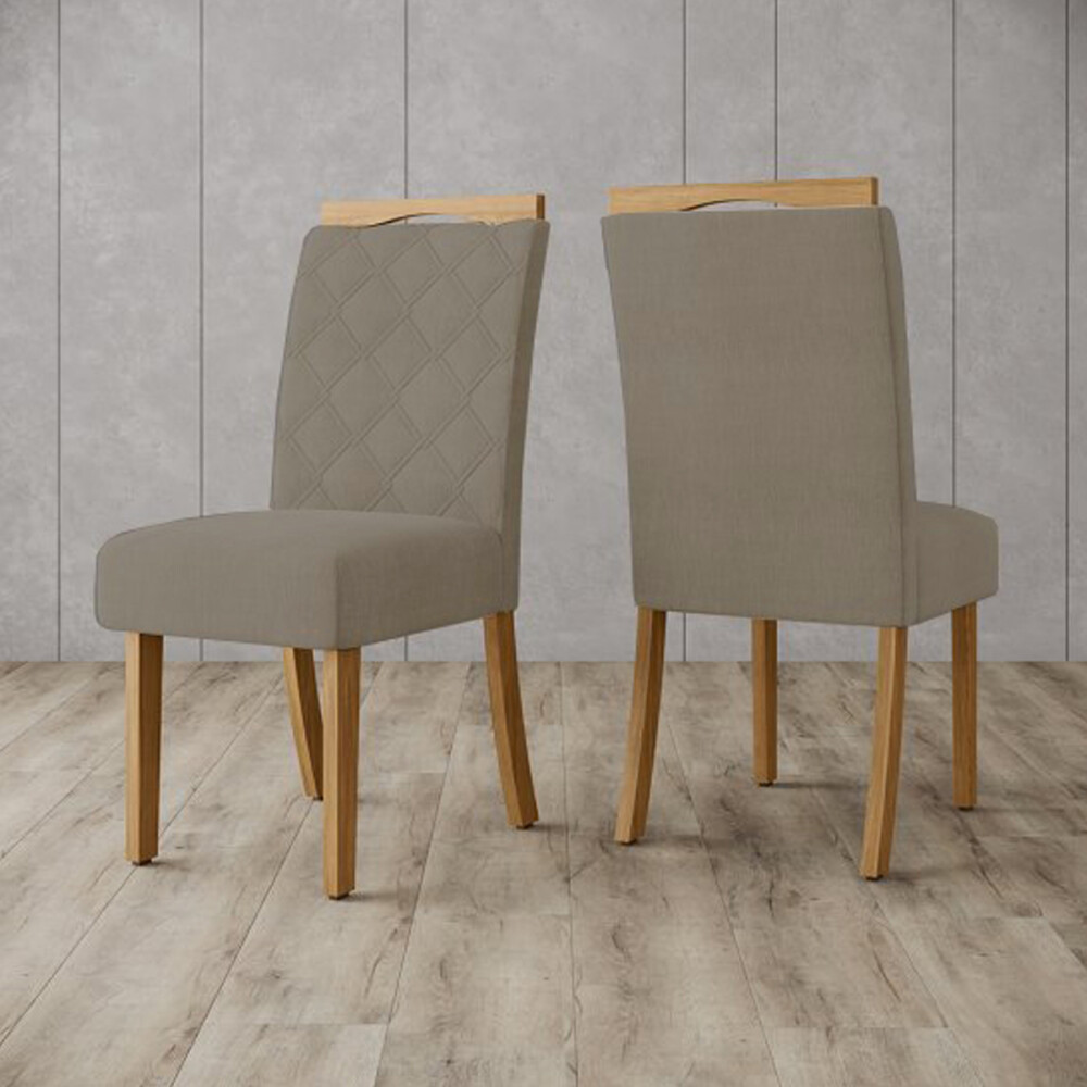 Juego de comedor mesa en madera maciza - 6 sillas tapizadas Juego de comedor mesa en madera maciza - 6 sillas tapizadas
